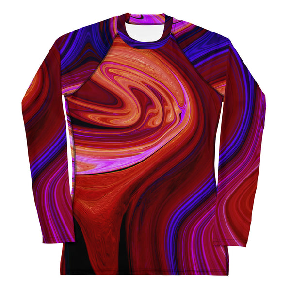 Women's Long Sleeve All-Over Print Shirt "Red Agate"