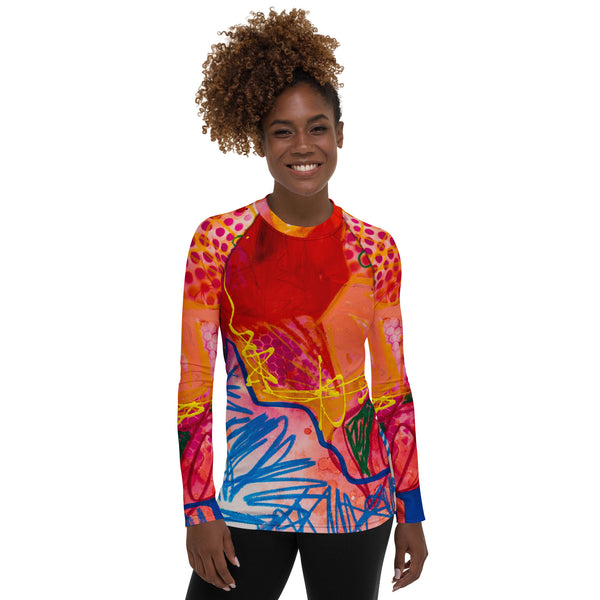 Women's Long Sleeve All-Over Print Shirt "A Vibrant Life 3"