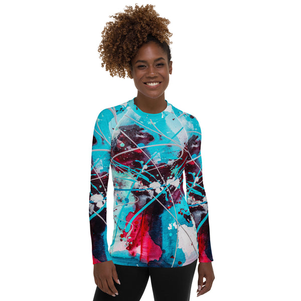 Women's Long Sleeve All-Over Print Shirt "Modern Splash - 2"