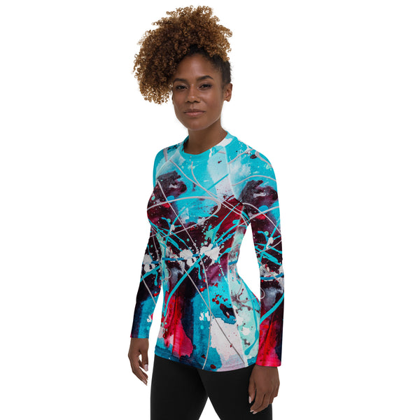 Women's Long Sleeve All-Over Print Shirt "Modern Splash - 2"