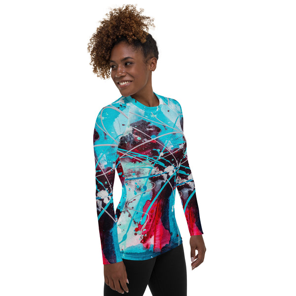 Women's Long Sleeve All-Over Print Shirt "Modern Splash - 2"