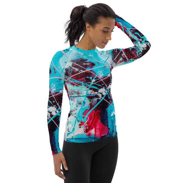 Women's Long Sleeve All-Over Print Shirt "Modern Splash - 2"